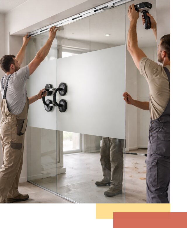 Матовые стеклянные перегородки под ключ в Старой Руссе