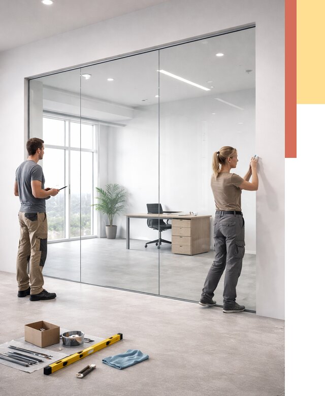 Перегородки из закаленного стекла в Старой Руссе от 9681 руб. под ключ | ОТДЕЛОЧНИК-Срс