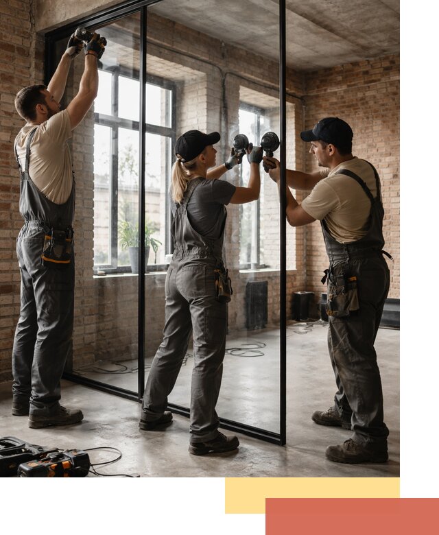 Стеклянные перегородки лофт — изготовление и монтаж в Старой Руссе