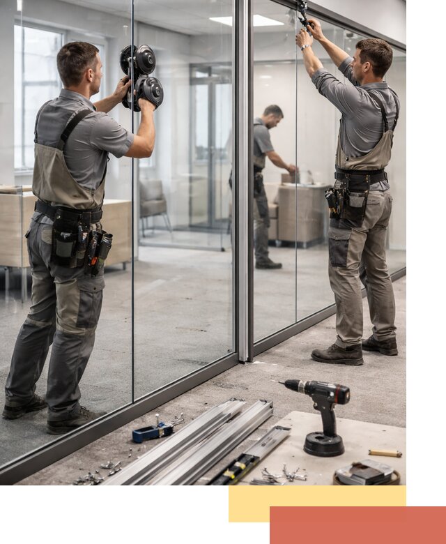 Стеклянные офисные перегородки под ключ в Старой Руссе