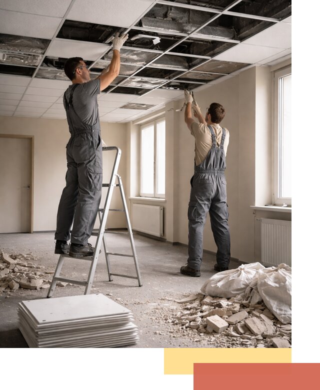 Демонтаж потолков Армстронг профессионально в Старой Руссе