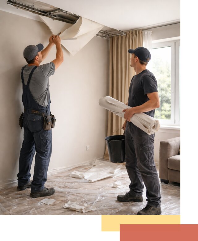 Демонтаж натяжного потолка в Старой Руссе быстро и аккуратно