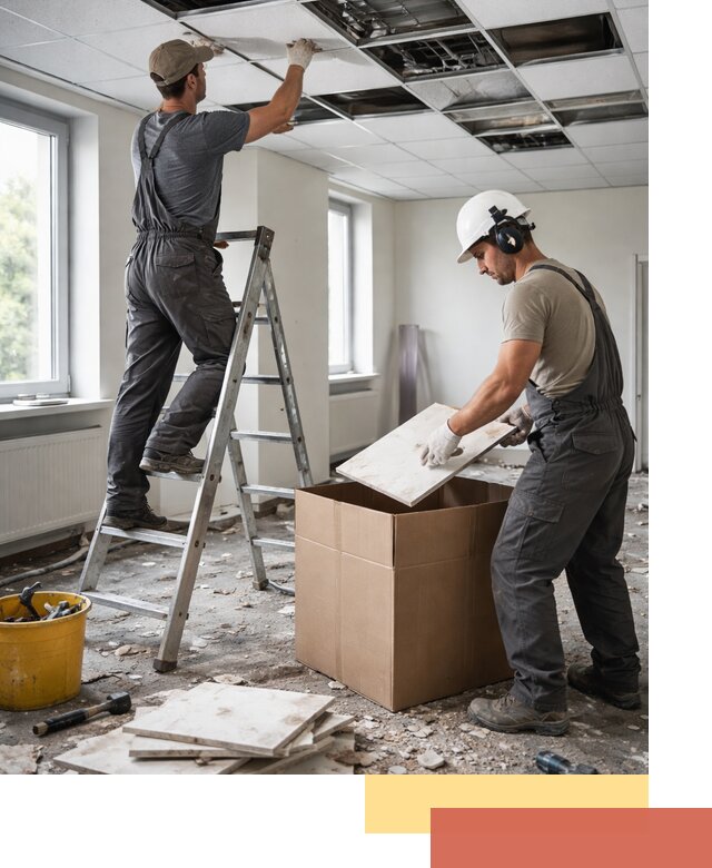 Демонтаж потолочной плитки в Старой Руссе быстро и аккуратно