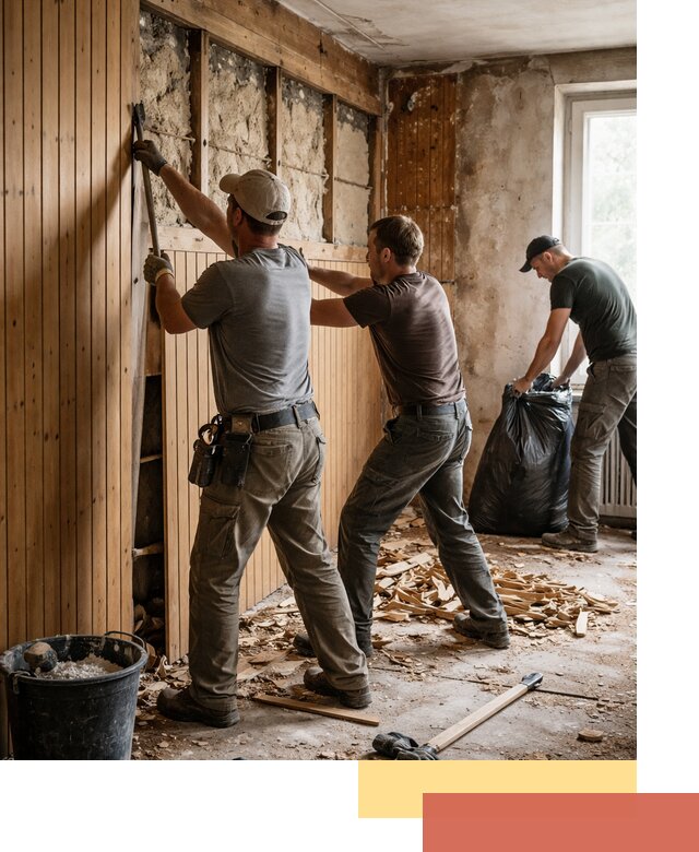 Демонтаж вагонки и вывоз материалов в Старой Руссе