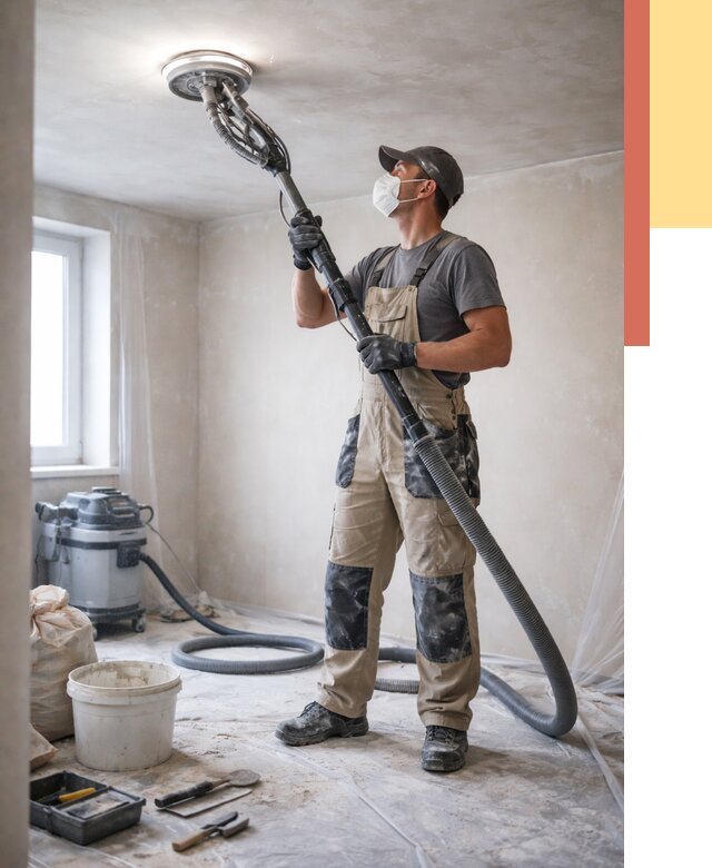 Шлифовка потолка в Старой Руссе от 3567 руб. — услуги шлифования потолка | ОТДЕЛОЧНИК-Срс