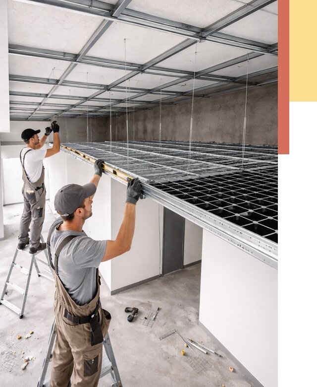 Монтаж потолка грильято в Старой Руссе от 459 руб./м² — быстрая сборка под ключ | ОТДЕЛОЧНИК-Срс