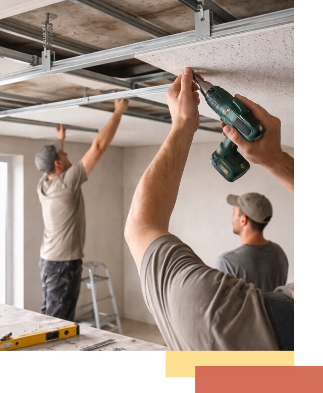 Монтаж акустического потолка в Старой Руссе под ключ