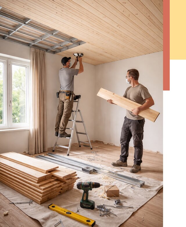 Монтаж потолка из вагонки в Старой Руссе от 6624 руб. | Быстро и недорого — ОТДЕЛОЧНИК-Срс