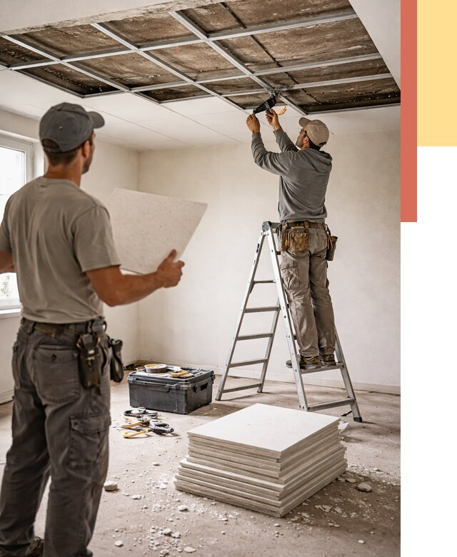 Замена плит подвесного потолка в Старой Руссе от 1783 руб. быстро и недорого | ОТДЕЛОЧНИК-Срс