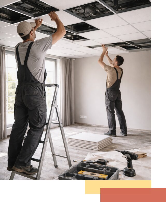 Замена плит подвесного потолка в Старой Руссе быстро и качественно