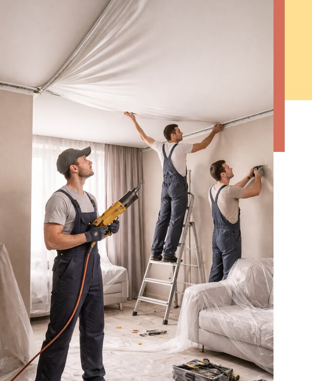 Установка натяжного потолка в Старой Руссе от 4586 руб. | Быстро и недорого — ОТДЕЛОЧНИК-Срс