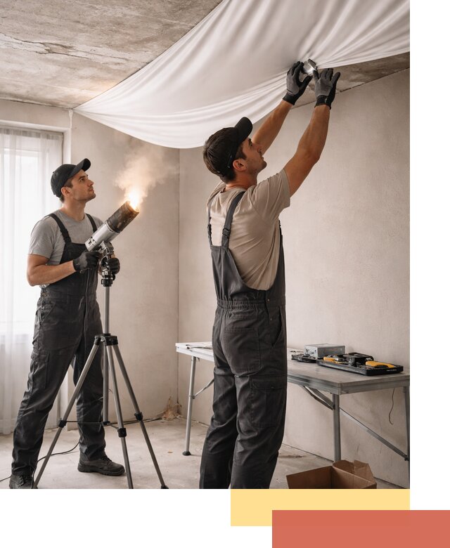 Установка натяжного потолка под ключ в Старой Руссе