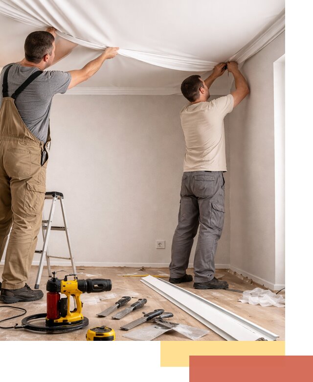 Монтаж ПВХ натяжного потолка в Старой Руссе качественно и быстро