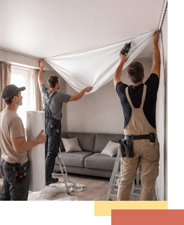 Монтаж сатинового натяжного потолка в Старой Руссе качественно и быстро