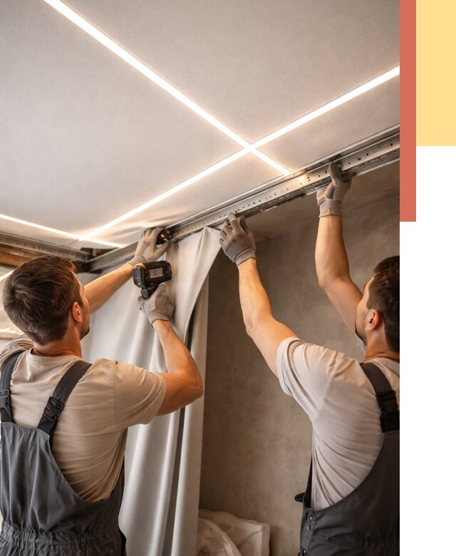 Монтаж натяжного потолка со световыми линиями в Старой Руссе от 1223 руб. | ОТДЕЛОЧНИК-Срс