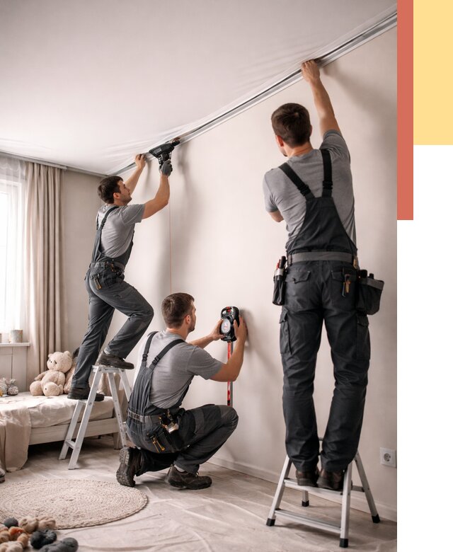 Монтаж натяжного потолка в детской в Старой Руссе от 3567 руб. — быстро и недорого | ОТДЕЛОЧНИК-Срс