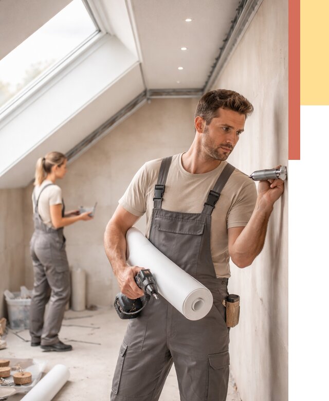 Монтаж натяжного потолка на мансарде в Старой Руссе от 3567 руб. | ОТДЕЛОЧНИК-Срс