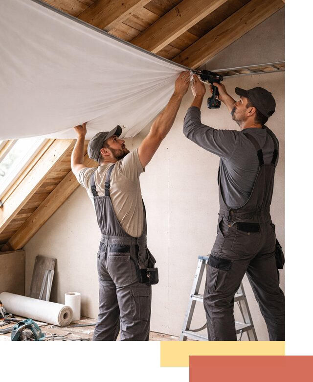 Монтаж натяжного потолка в мансарде в Старой Руссе