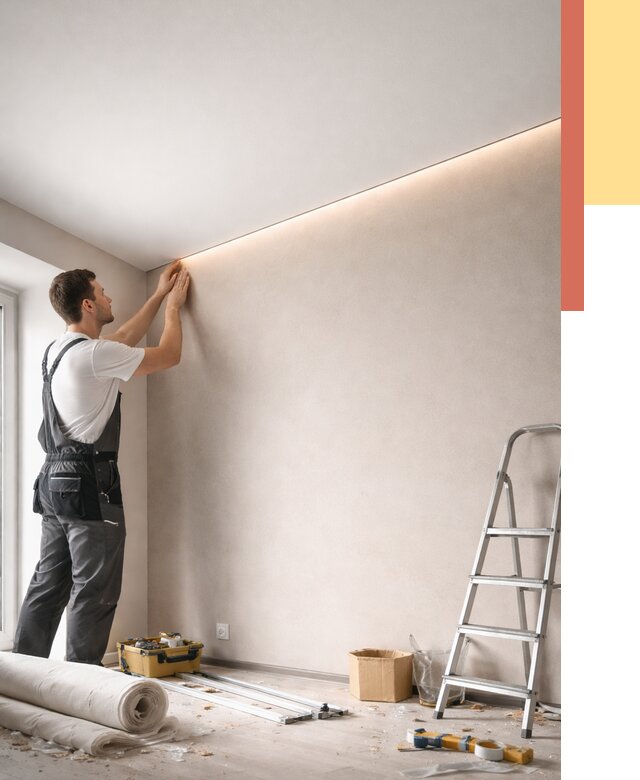 Теневые натяжные потолки в Старой Руссе от 8356 руб. под ключ | ОТДЕЛОЧНИК-Срс