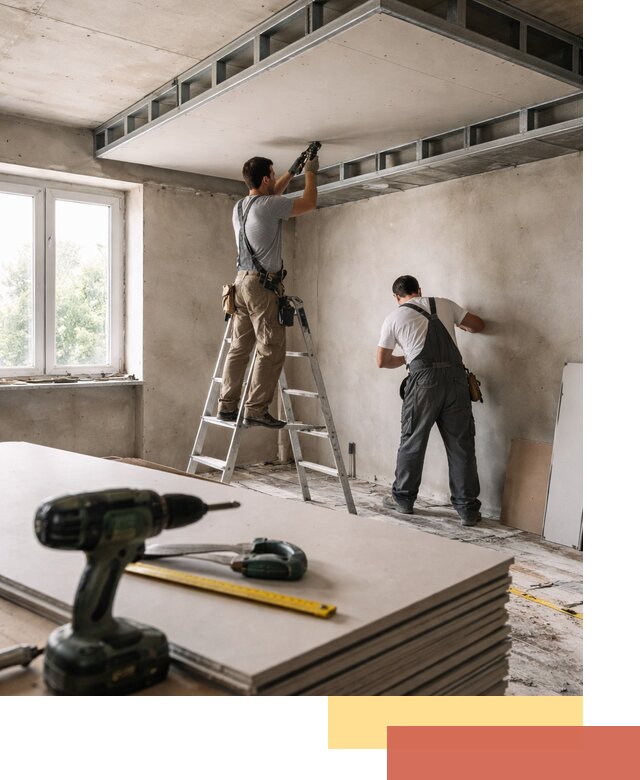 Двухуровневый потолок из гипсокартона в Старой Руссе