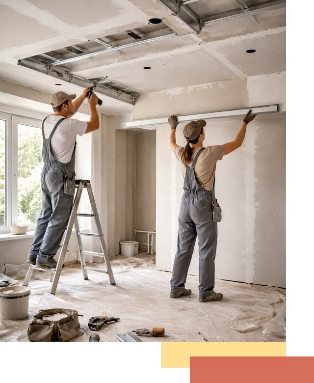 Монтаж многоуровневого потолка из гипсокартона в Старой Руссе