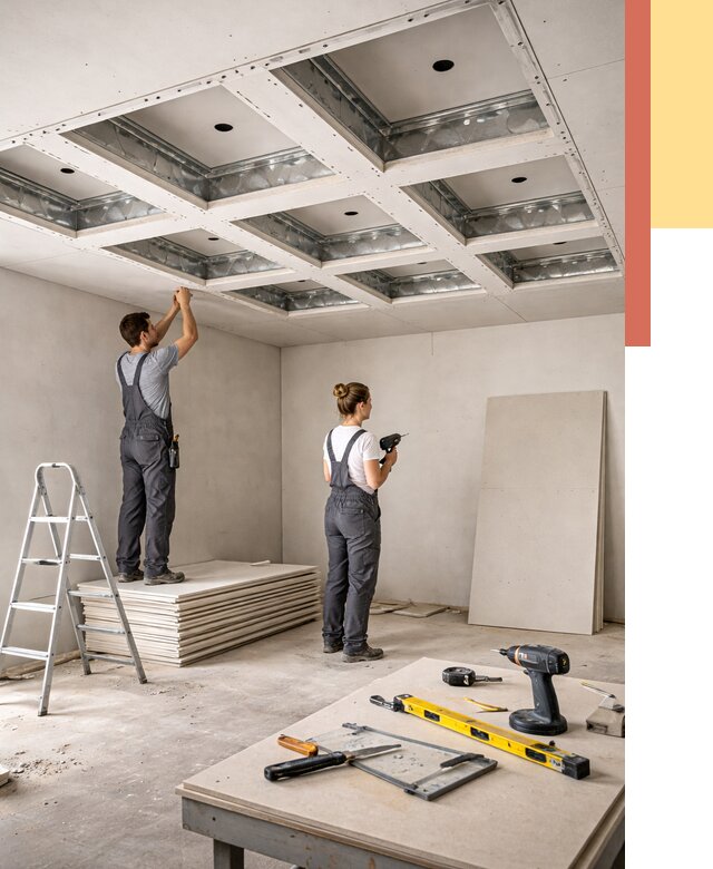 Кессонный потолок из гипсокартона в Старой Руссе от 1885 руб. — монтаж и под ключ | ОТДЕЛОЧНИК-Срс