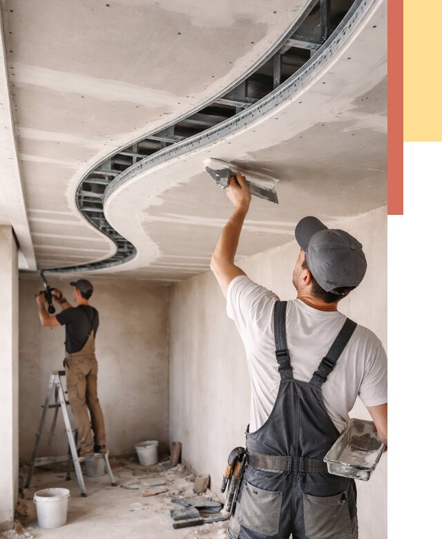 Криволинейный потолок из гипсокартона в Старой Руссе от 2140 руб./м2 | ОТДЕЛОЧНИК-Срс