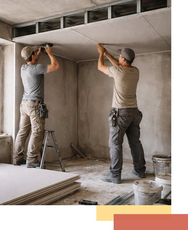 Короб из гипсокартона на потолке под ключ в Старой Руссе