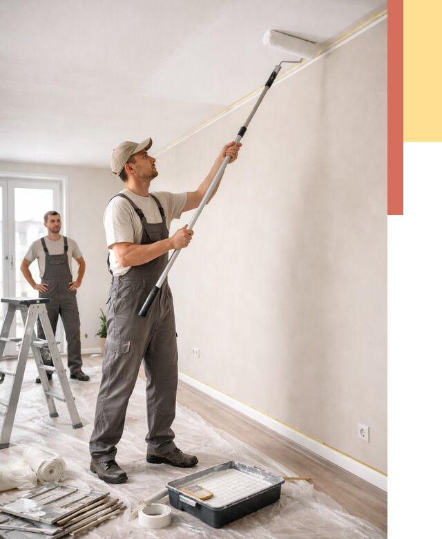 Покраска потолка из гипсокартона в Старой Руссе от 4586 руб./м2 — услуги под ключ | ОТДЕЛОЧНИК-Срс