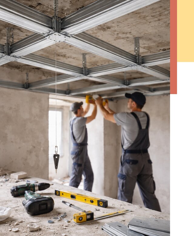 Монтаж каркаса потолка из профиля в Старой Руссе от 4586 руб. — услуги ОТДЕЛОЧНИК-Срс