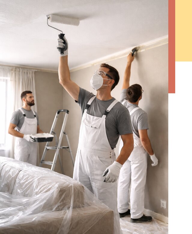 Покраска потолка водоэмельсионной краской в Старой Руссе от 2242 руб/м² — услуги под ключ | ОТДЕЛОЧНИК-Срс