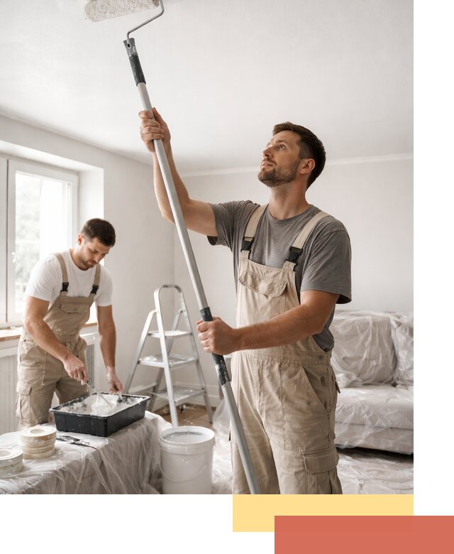 Покраска потолка водоэмульсионной краской в Старой Руссе