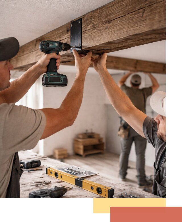 Монтаж декоративных потолочных балок в Старой Руссе