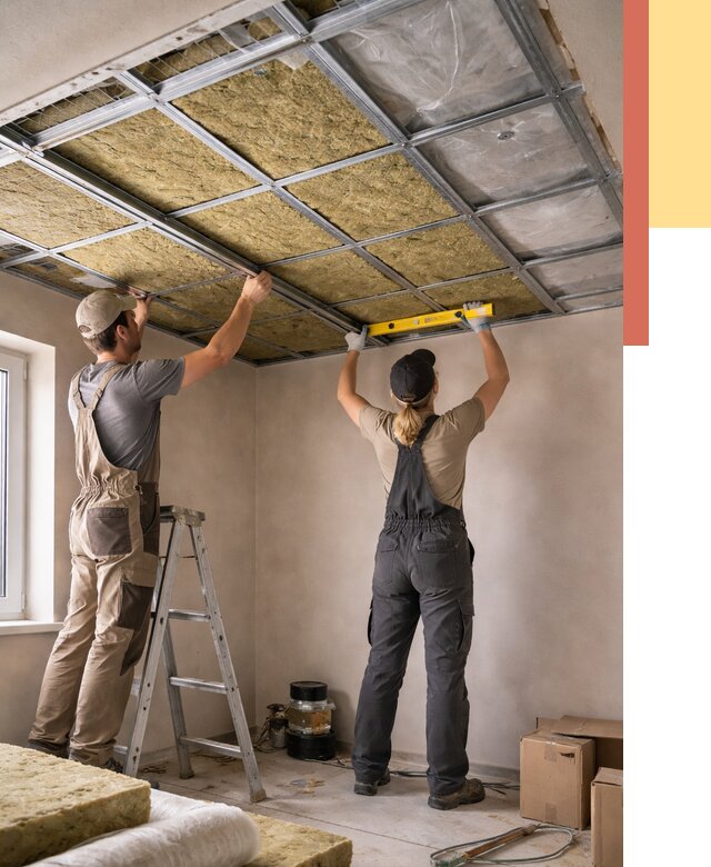 Шумоизоляция потолка в Старой Руссе от 1274 руб. под ключ — услуги ОТДЕЛОЧНИК-Срс