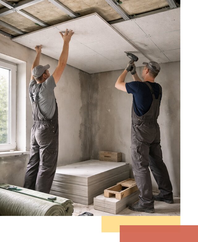 Шумоизоляция потолка панелями ЗИПС в Старой Руссе